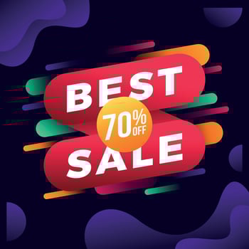 Best sale banner label sign tag colorful background vector