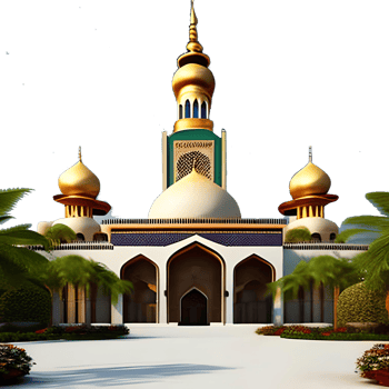Ramadan Kareem Golden Mosque With Transparent Background png