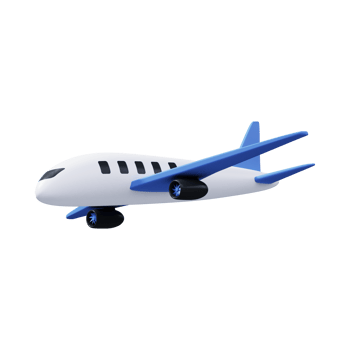 3d illustration of a passenger plane png