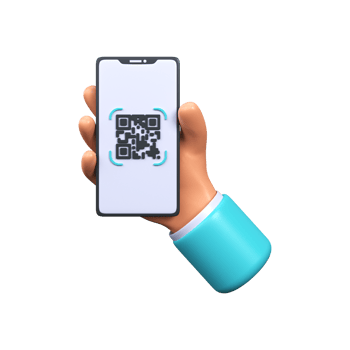 Scanning a QR code on a smartphone. qr code for payment. The mobile phone scans the QR code. 3d png