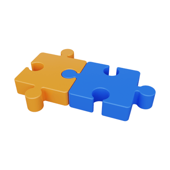 Puzzle pieces. 3d render png