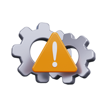 Settings error icon. 3d render png