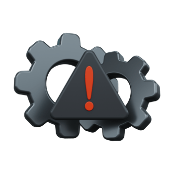 Settings error icon. 3d render png