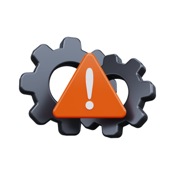 Settings error icon. 3d render png