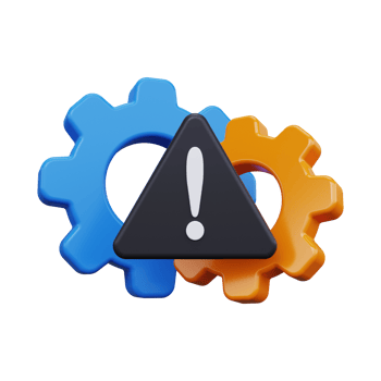 Settings error icon. 3d render png