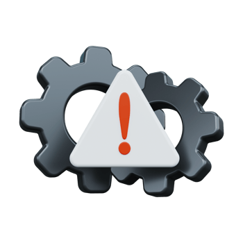 Settings error icon. 3d render png