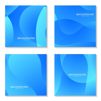 set of abstract blue fluid colorful template background. vector illustration.