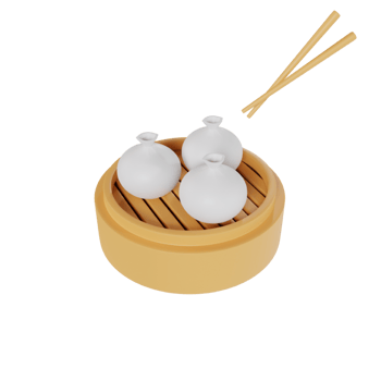 Dimsum icon 3d rendering illustration png