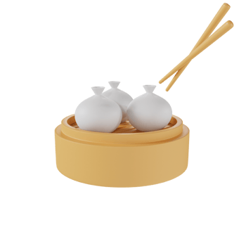 Dimsum icon 3d rendering illustration png