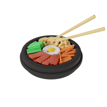 Bibimbap icon 3d rendering illustration png