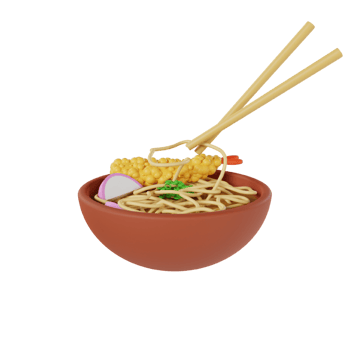 Toshikoshi soba icon 3d rendering illustration png