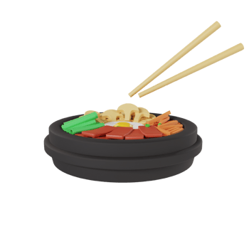 Bibimbap icon 3d rendering illustration png