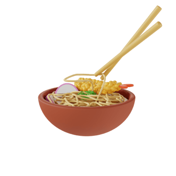 Toshikoshi soba icon 3d rendering illustration png