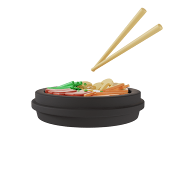 Bibimbap icon 3d rendering illustration png