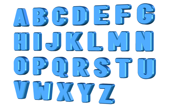 set of alphabet  light blue color png