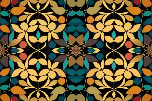 Floral pattern bright colorful background. Abstract graphic line modern elegant minimal retro style. Flower design for texture textile print art background wallpaper tile backdrop vector illustration.
