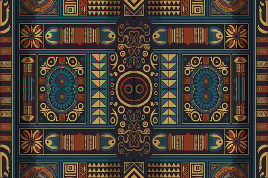 Egyptian geometry pattern old ancient background. Abstract traditional folk antique tribal ethnic graphic line. Ornate elegant luxury vintage retro style. Texture textile fabric ethnic egypt patterns vector