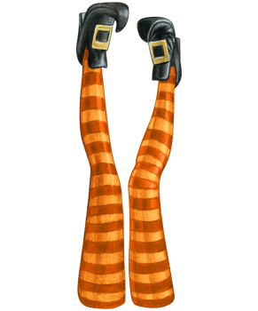 watercolor hand drawn halloween witch legs png