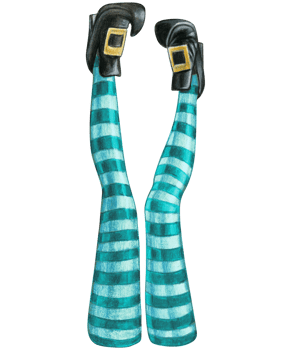 watercolor hand drawn halloween witch legs png