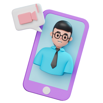 3d Businessman on video call png