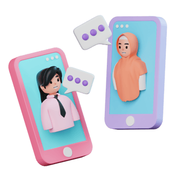 3d Friends on Video Call png