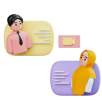 3d Employee Video Chat png