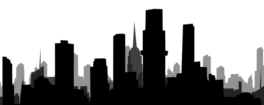 City, background illustration. Black png