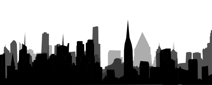 City, background illustration. Black png
