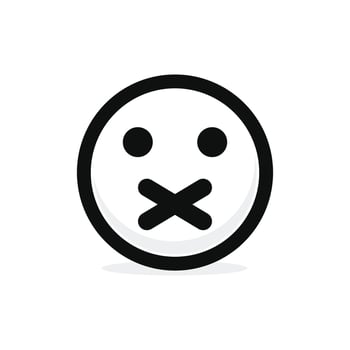 Silent face emoticon icon vector