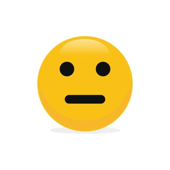 Flat face emoticon icon vector