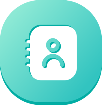 Contact icon in flat design style. Adress book or phone book signs illustration. png