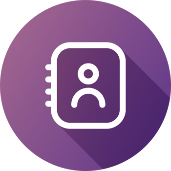 Contact icon in flat design style. Adress book or phone book signs illustration. png