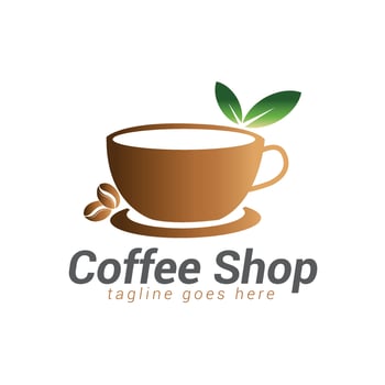 Coffee shop logo template design, Suitable for coffee and tea shop. vector