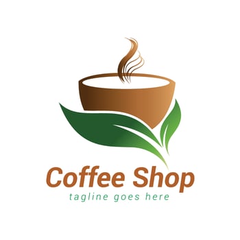 Coffee shop logo template design, Suitable for coffee and tea shop. vector