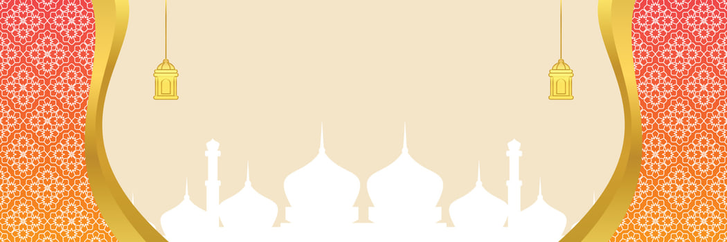 Islamic background, with mandala ornament, lantern and mosque silhouette. vector template for banners, greeting cards for Islamic holidays, eid al fitr, ramadhan, eid al adha