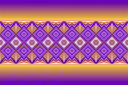 Seamless geometric ethnic oriental pattern purple tone. vector