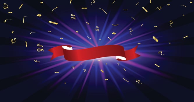 ribbon with a glowing and shiny background vector