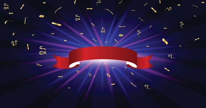 ribbon with a glowing and shiny background vector