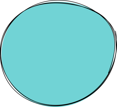 Hand drawn colored round blob clip art png