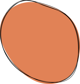 Hand drawn colored round blob clip art png