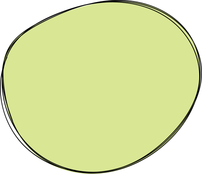 Hand drawn colored round blob clip art png