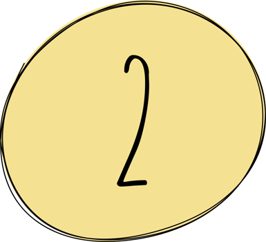 Hand drawn colored round blob with numbers clip art png