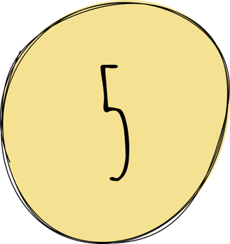 Hand drawn colored round blob with numbers clip art png