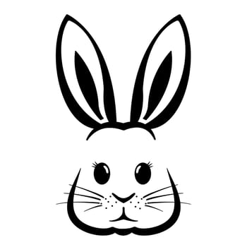 On a white background, a sweet assortment of bunny faces with Easter-themed graphics is displayed. vector