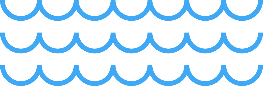 Hand drawn doodle waves clip art png