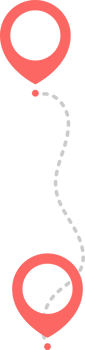 Route icon with pointer pin and dotted path png