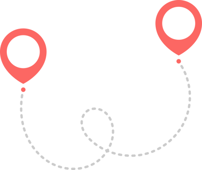 Route icon with pointer pin and dotted path png
