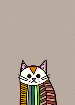 Striped Doodle Tabby Kitty Cat vector