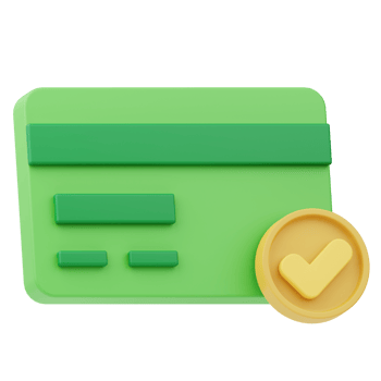 Credit Card Success check mark 3D Illustration png