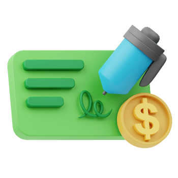 Icon Cheque 3D Illustration png